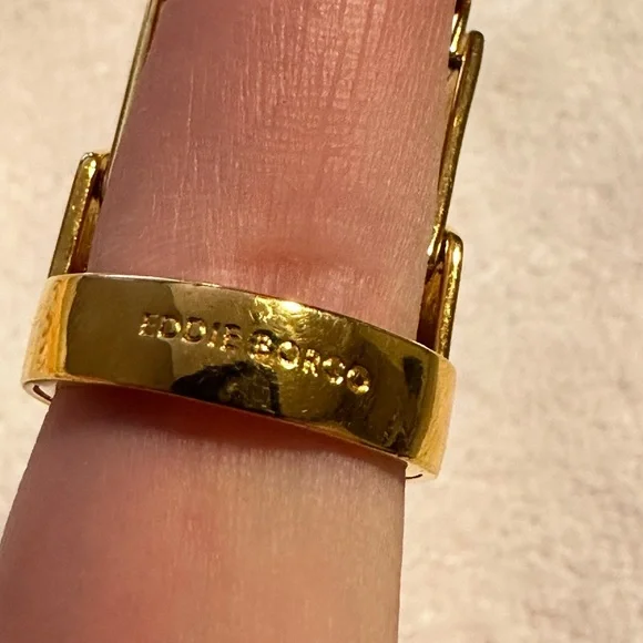 Eddie Borgo Yellow Gold Hinged Ring SZ 9 - Picture 3 of 5